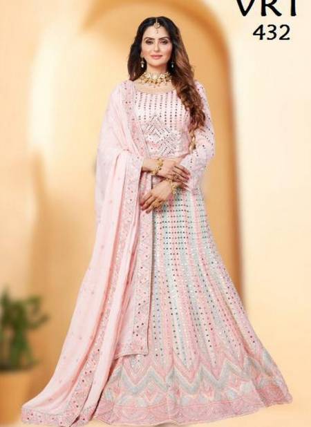 Light Pink Colour VRT WARM Designer Heavy Latest Wedding Wear Fancy Work Georgette Lehenga Choli Collection 432